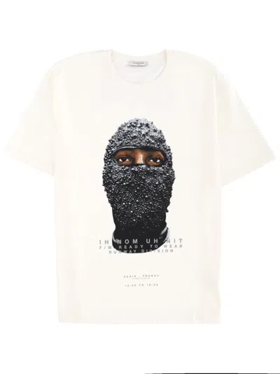 Ih Nom Uh Nit Graphic Print Crew Neck Short Sleeve T-shirt In White