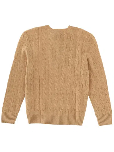 Polo Ralph Lauren Iconica Maglia A Trecce Lana E Cashmere. Regular-fit. Girocollo. Sweater In Nude