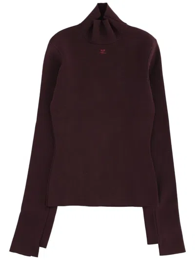 Courrèges Turtleneck Sweater In Red