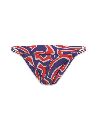 Pucci Printed Side-tie Bikini Bottoms In Multi