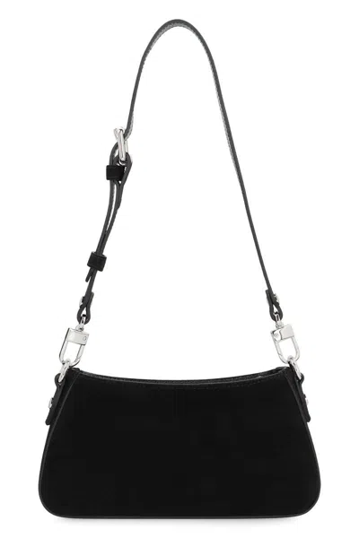 Vivienne Westwood Tesha Suede Shoulder Bag With Adjustable Strap In Black