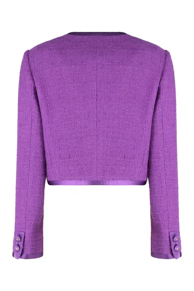 Dolce & Gabbana Rachel Tweed Jacket In Purple