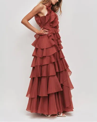 Aje Cleo Gown In Burgundy