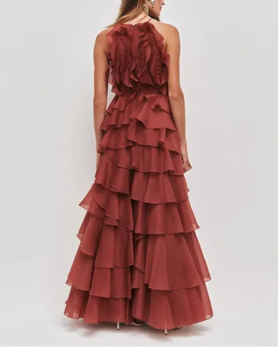 Aje Cleo Gown In Burgundy