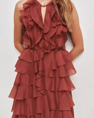 Aje Cleo Gown In Burgundy