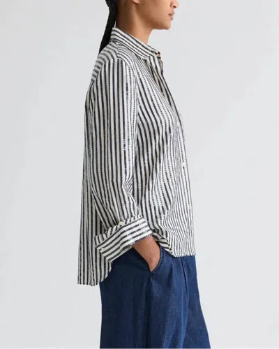 Twp Next Morning Indigo/white Sequin In Blue