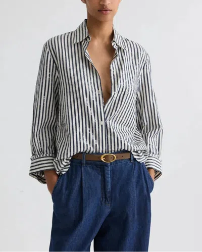 Twp Next Morning Indigo/white Sequin In Blue