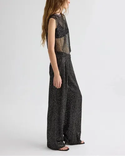 Twp Short Muscle Tank In Mini Sequin Netting In Brown