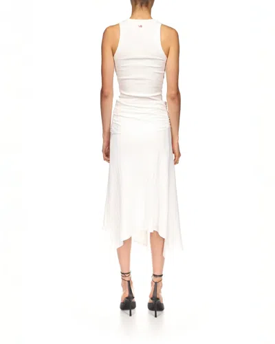 Victoria Beckham Twist Detail Midi Skirt In White