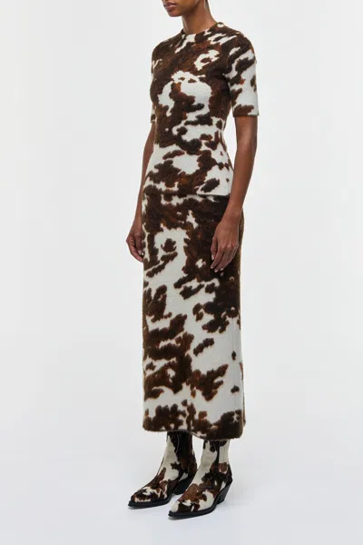 Gabriela Hearst Phaedra Knit Maxi Skirt In Ivory Cognac Multi Cashmere In Brown