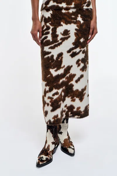 Gabriela Hearst Phaedra Knit Maxi Skirt In Ivory Cognac Multi Cashmere In Brown