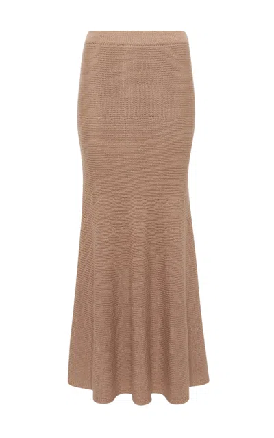 Gabriela Hearst Manni Knit Maxi Skirt In Camel Cashmere In Brown