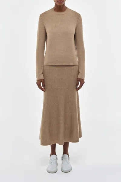 Gabriela Hearst Manni Knit Maxi Skirt In Camel Cashmere In Brown