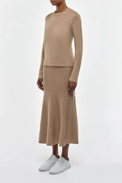 Gabriela Hearst Manni Knit Maxi Skirt In Camel Cashmere In Brown