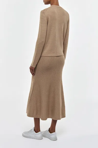 Gabriela Hearst Manni Knit Maxi Skirt In Camel Cashmere In Brown