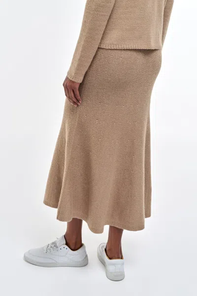 Gabriela Hearst Manni Knit Maxi Skirt In Camel Cashmere In Brown