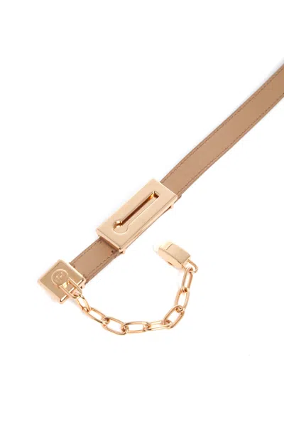 Gabriela Hearst Lock Belt In Nude Leather In Brown