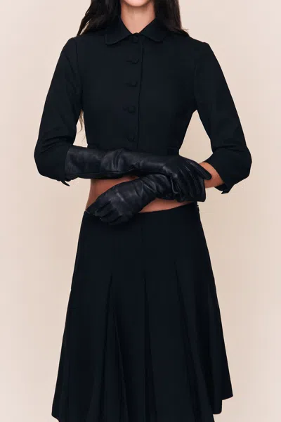 Danielle Guizio Ny Leather Gloves In Black