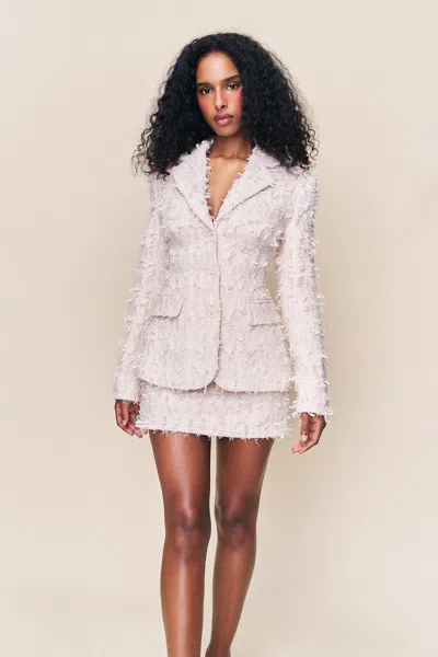 Danielle Guizio Ny Lillian Mini Skirt In Neutral