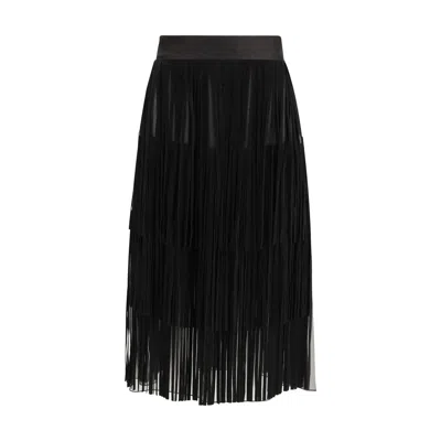 Dolce & Gabbana Black Silk Long Women's Skirt In Black