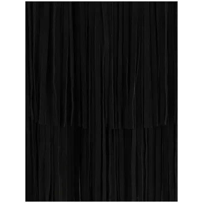 Dolce & Gabbana Black Silk Long Women's Skirt In Black