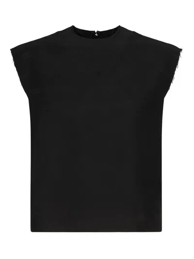 Balenciaga Sleeveless Silk Jacquard Top In Black