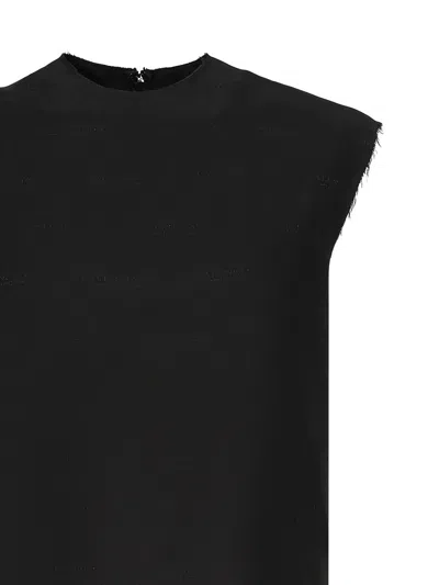 Balenciaga Sleeveless Silk Jacquard Top In Black