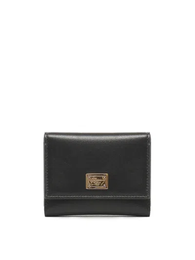 Dolce & Gabbana Plong Calfskin Wallet In Black