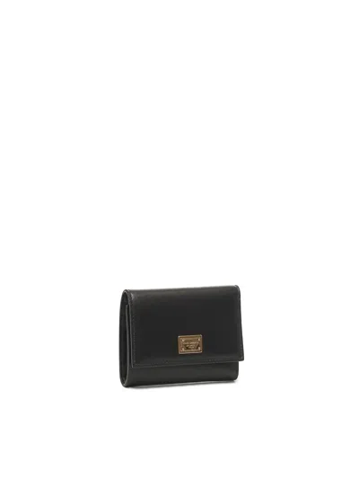 Dolce & Gabbana Plong Calfskin Wallet In Black