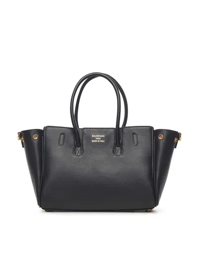 Balenciaga Carry All Bel Air Mini Leather Bag In Black