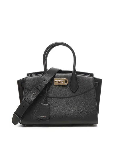 Ferragamo Studio Soft Bag In Black