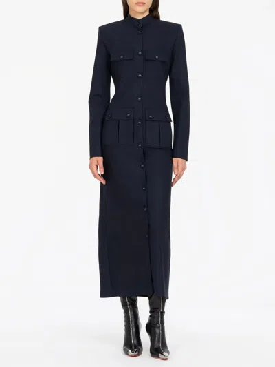 Les Filles D'eva Pocketed Buttoned Midi Dress In Black