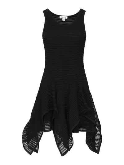 Alaïa Short Dress With Ruffle Knit In Black