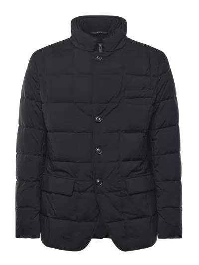 Fay Short Padded Down Jacket In Black