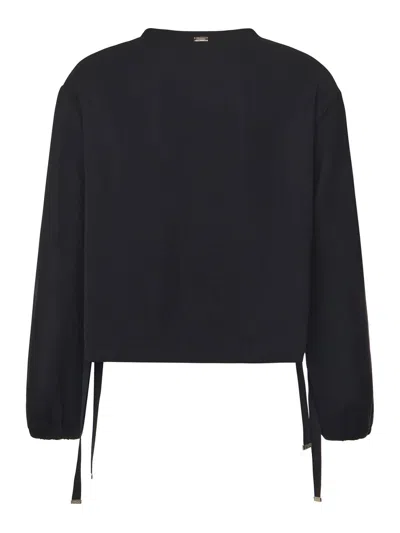 Herno Blouse With Drawstring In Black