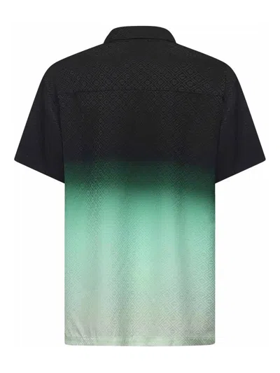 Casablanca Shirt With All-over Monogram Print In Black