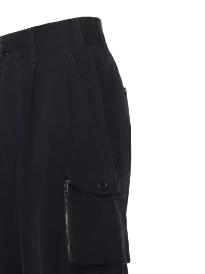 Dolce & Gabbana Cargo Pants In Faille In Black