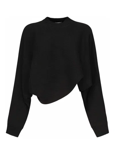 Alaïa Asymmetrical Sweater In Black