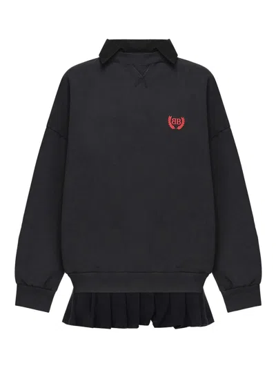 Balenciaga Logo Sweatshirt In Black