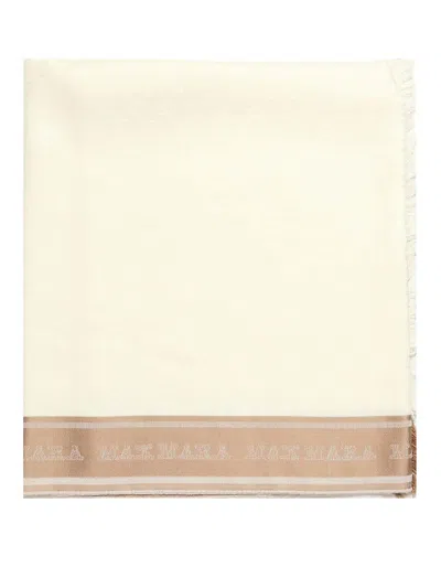 Max Mara Cashmere Silk And Wool Stole In Sand