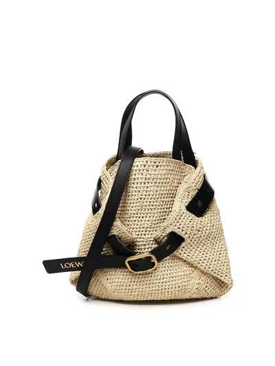 Loewe Mini Punch Hole Shopper Bag In Neutral
