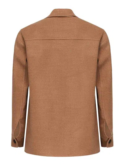 Eleventy Button-fastening Patch-pocket Jacket In Brown