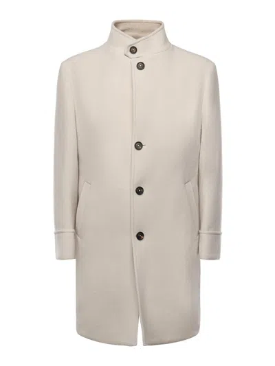 Eleventy Single-breasted Wool Coat In Neutral