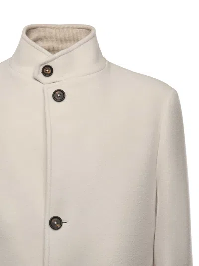 Eleventy Single-breasted Wool Coat In Neutral