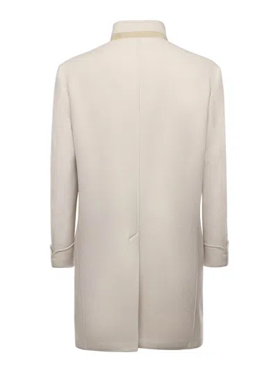 Eleventy Single-breasted Wool Coat In Neutral