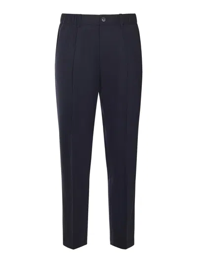 Herno Mid-rise Tapered Trousers In Blue