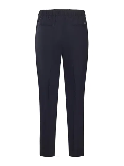 Herno Mid-rise Tapered Trousers In Blue