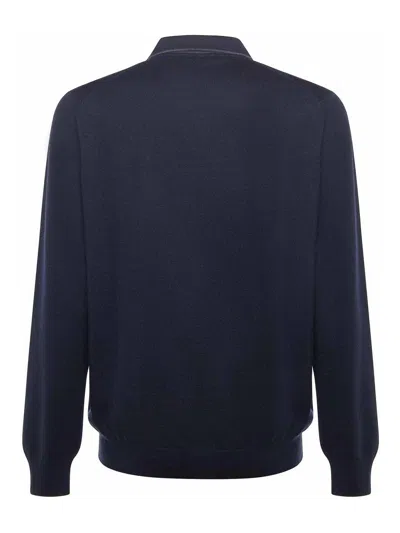 Fay Wool Polo In Blue