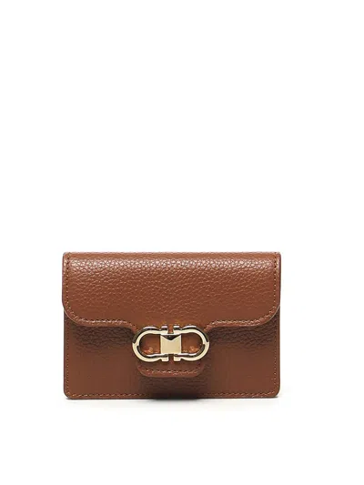 Ferragamo Credit Card Holder In Brown