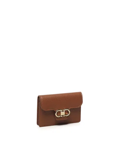 Ferragamo Credit Card Holder In Brown